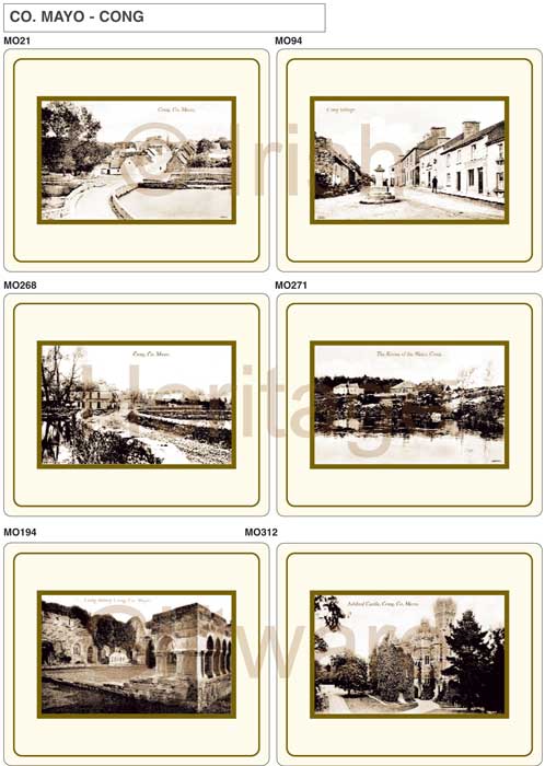 Vintage Placemats and Coasters of Cong Co Mayo, Ireland