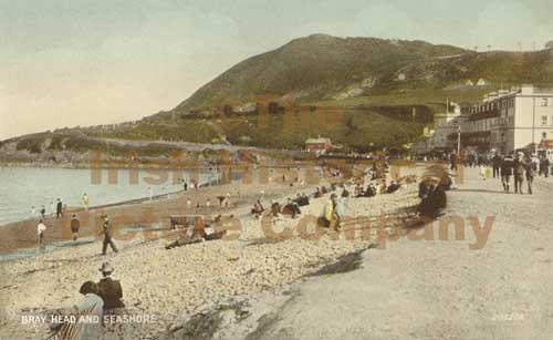 Bray Head and Sea Shore, Bray, Co Wicklow, Ireland. old Irish ...
