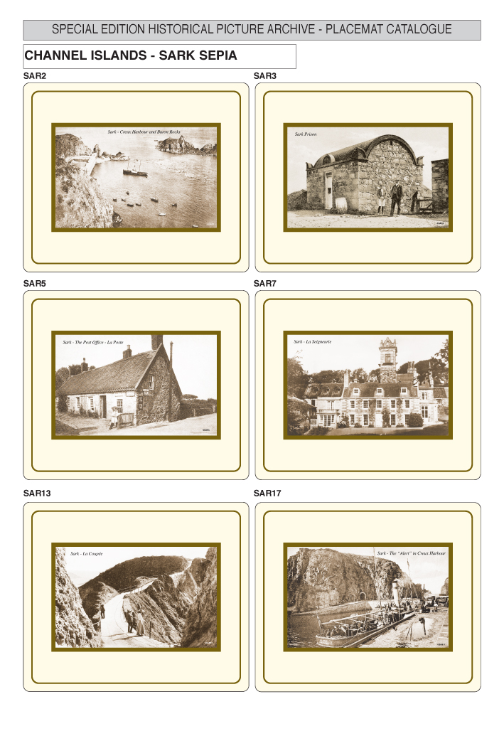 Vintage Melamine Placemats of Sark, The Channel Islands