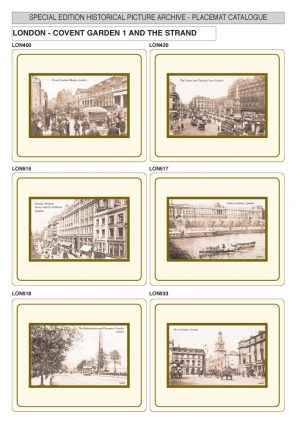 Vintage Melamine Placemats of Covent Garden & The Strand, London