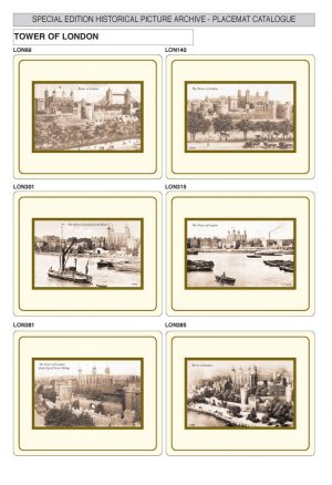 Vintage Melamine Placemats of The Tower of London