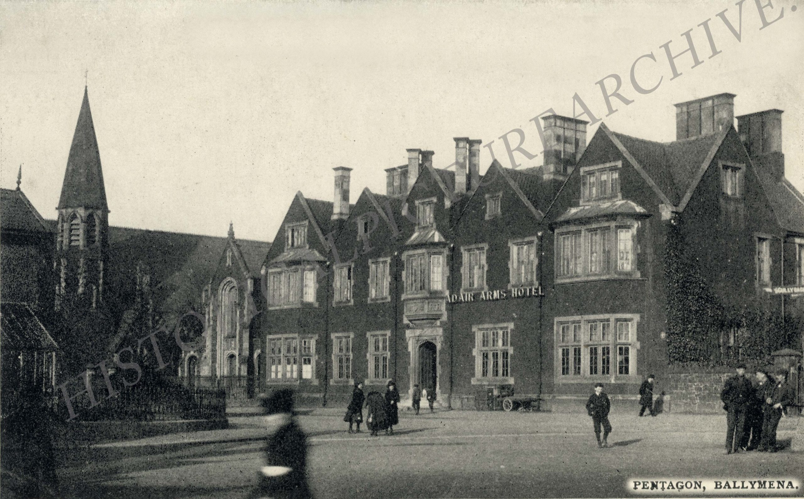 Pentagon, Ballymena, Co. Antrim, Northern Ireland, Old Irish Photograph